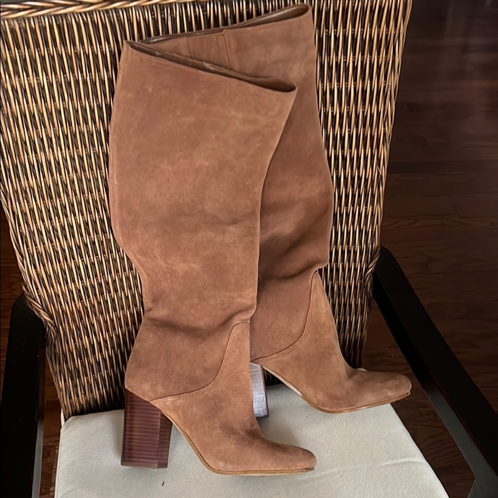 Michael Kors Brown Over the Knee Boots with Suede Finish